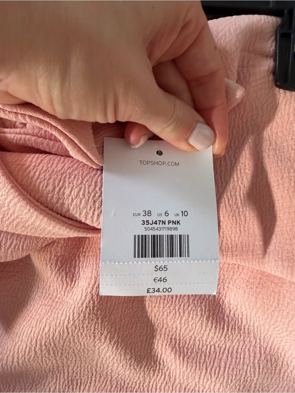Topshop Textured Pink Strapless Midi Dress - Picture 3 of 5